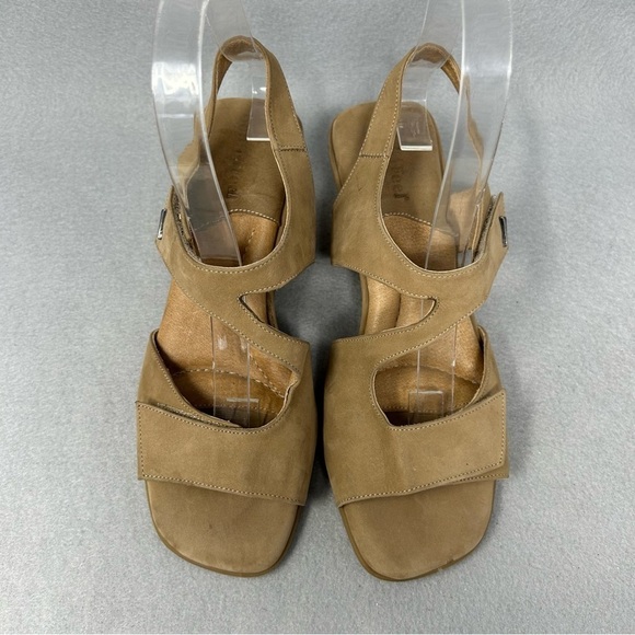 Beautifeel Tan Suede Wedge Slingback Square Toe Comfort Sandals Size EU 37/US 6 - Picture 5 of 16